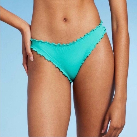 shade & shore lettuce hem bikini bottoms - Picture 2 of 6